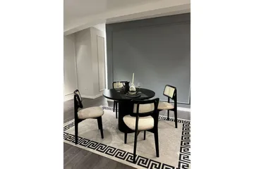 Matbord och stolset (5 delar) Colomieu Svart / Vit - Svart/Vit - Möbler - Bord & matgrupp - Matgrupp