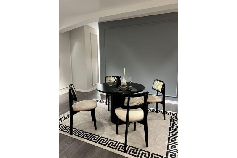 Matbord och stolset (5 delar) Colomieu Svart / Vit - Svart/Vit - Möbler - Bord & matgrupp - Matgrupp