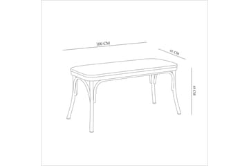 Matbord Oliver 120x75 cm + 2 st Matstolar + Bänk Vit/Brun - Hanah Home - Möbler - Bord & matgrupp - Matgrupp