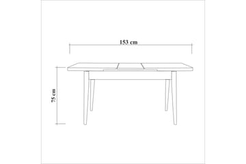 Matbord Oliver 120x75 cm + 2 st Matstolar + Bänk Vit/Brun - Hanah Home - Möbler - Bord & matgrupp - Matgrupp