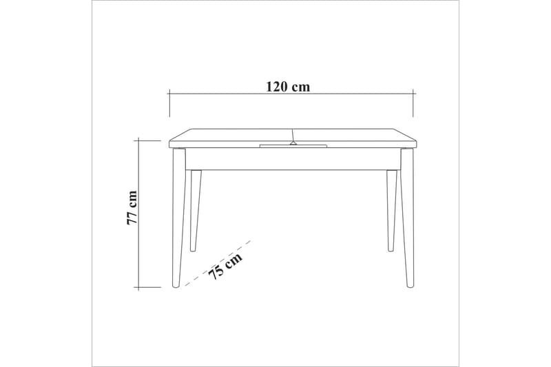 Matbord Oliver 120x75 cm Svart - Hanah Home - Matbord & köksbord