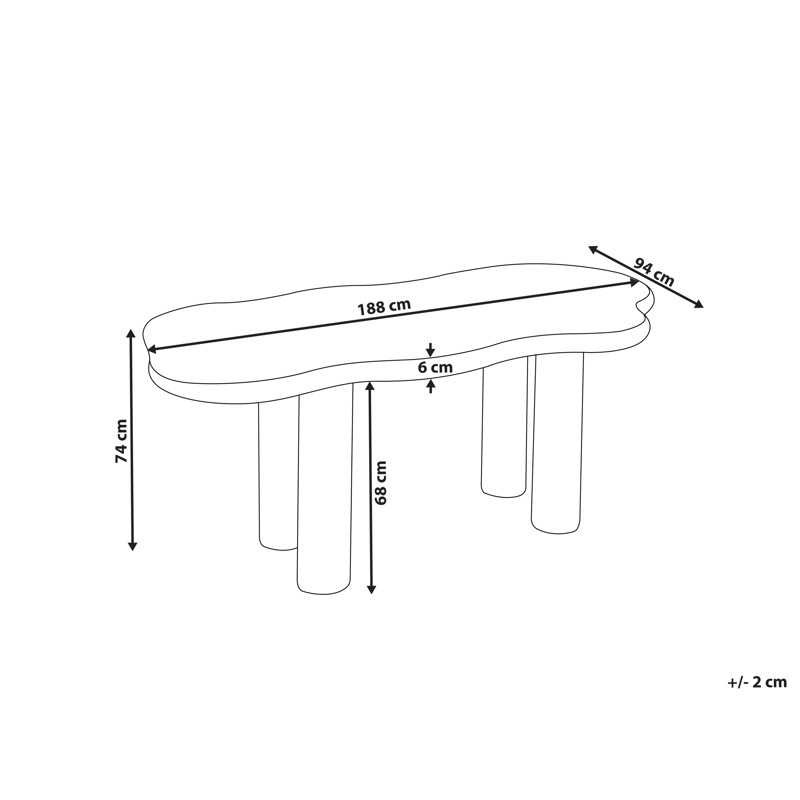 Matbord Ondle 188 cm - Off-white - Möbler - Bord & matgrupp - Matbord & köksbord