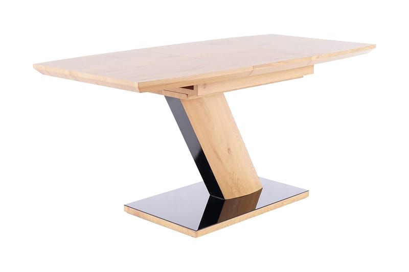 Matbord Rexdale Förlängningsbart 120 cm - Glas/Ek/Svart - Matbord & köksbord