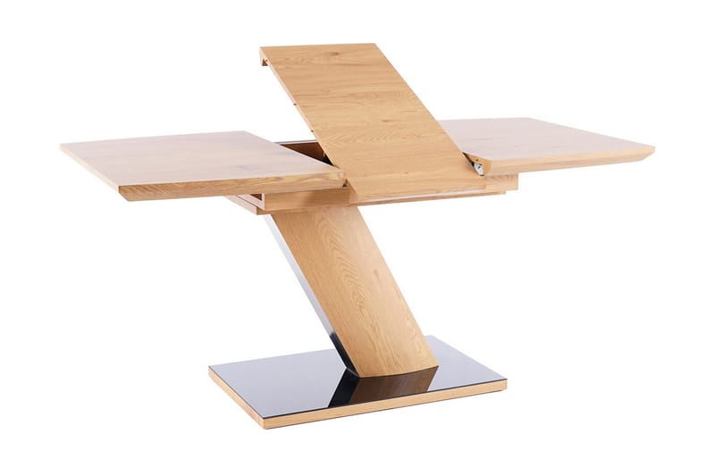 Matbord Rexdale Förlängningsbart 120 cm - Glas/Ek/Svart - Matbord & köksbord