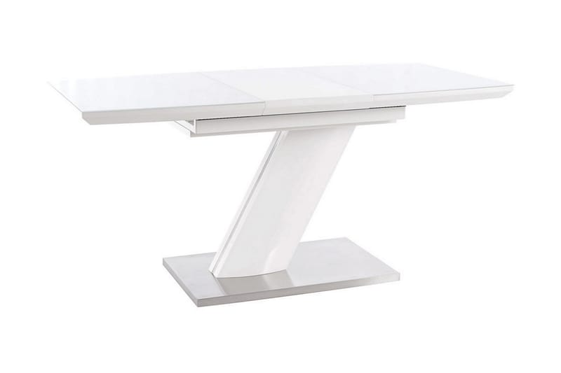 Matbord Rexdale Förlängningsbart 120 cm - Glas/Vit Matt Lack/Silver - Matbord & köksbord