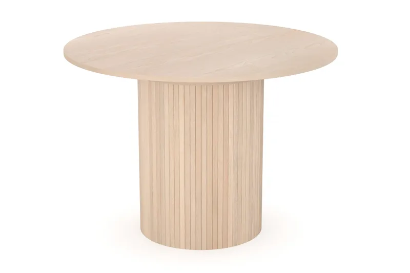 Kopparbo Ljust Runt Matbord 106 cm Förlängningsbart med illäggsskiva - Vitlaserat Ek / Trä - Möbler - Bord & matgrupp - Matbord & köksbord