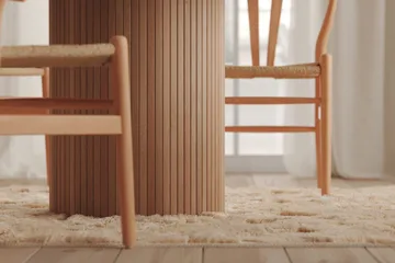 Kopparbo Ljust Runt Matbord 106 cm Förlängningsbart med illäggsskiva - Vitlaserat Ek / Trä - Möbler - Bord & matgrupp - Matbord & köksbord