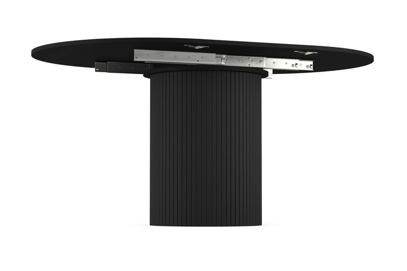 Matbord Runt Kopparbo 106-156 cm Förlängningsbart - Svart trä - Möbler - Bord & matgrupp - Matbord & köksbord