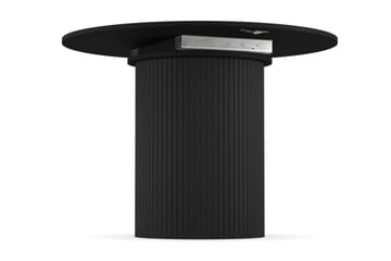 Kopparbo Matbord Runt 106-156 cm Förlängningsbart - Svart trä - Möbler - Bord & matgrupp - Matbord & köksbord