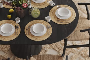 Kopparbo Matbord Runt 106-156 cm Förlängningsbart - Svart trä - Möbler - Bord & matgrupp - Matbord & köksbord