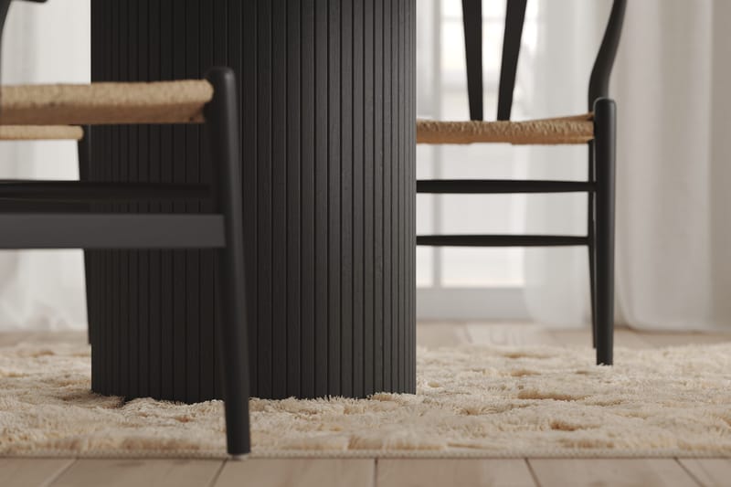 Kopparbo Matbord Runt 106-156 cm Förlängningsbart - Svart trä - Möbler - Bord & matgrupp - Matbord & köksbord