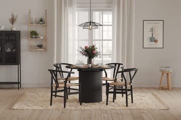 Kopparbo Matbord Runt 106-156 cm Förlängningsbart - Svart trä - Möbler - Bord & matgrupp - Matbord & köksbord