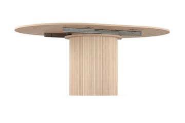 Matbord Runt Kopparbo 130 cm Förlängningsbart - Ljust vitlaserat ekträ - Möbler - Bord & matgrupp - Matbord & köksbord