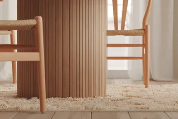 Kopparbo Runt Matbord 130 cm Förlängningsbart med illäggsskiva - Vitlaserat Ek / Ljusbeige - Möbler - Bord & matgrupp - Matbord & köksbord