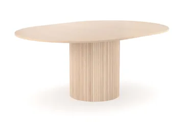 Kopparbo Runt Matbord 130 cm Förlängningsbart med illäggsskiva - Vitlaserat Ek / Ljusbeige - Möbler - Bord & matgrupp - Matbord & köksbord