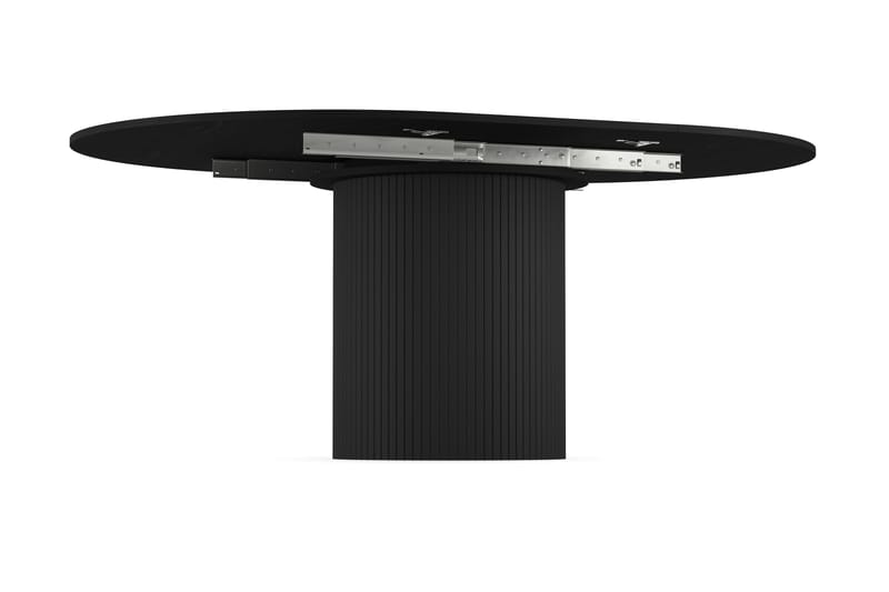 Matbord Runt Uppveda 130 cm Förlängningsbart - Svart trä - Matbord & köksbord
