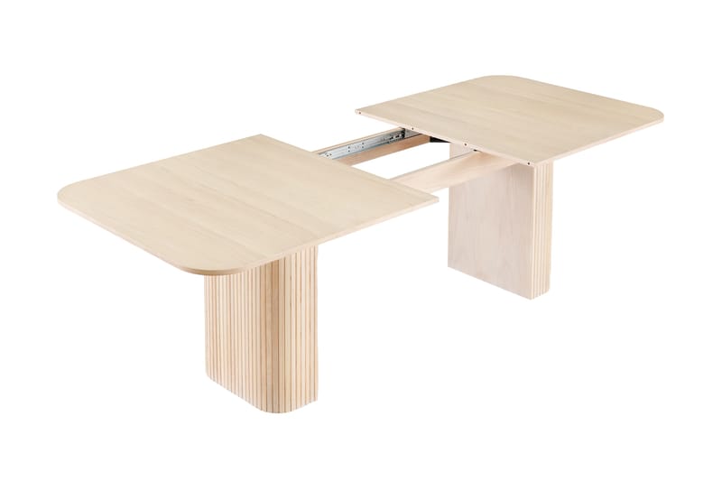 Matbord Uppveda 160-220 cm Förlängningsbart - Ljust vitlaserat ekträ - Matbord & köksbord