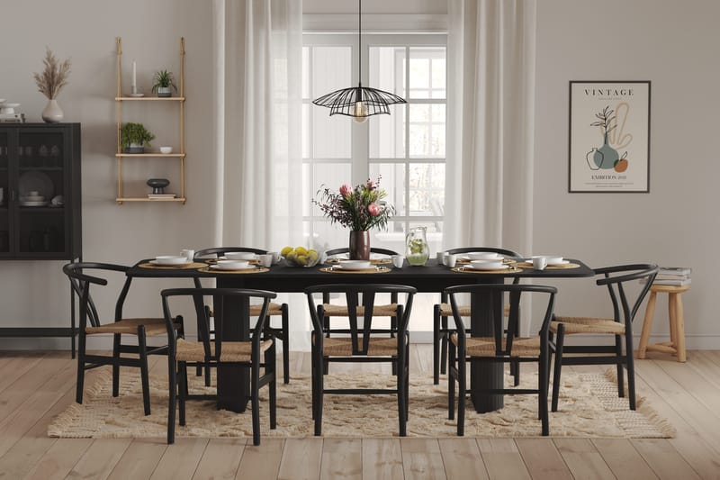 Kopparbo Matbord 180-240 cm Förlängningsbart - Svart trä - Möbler - Bord & matgrupp - Matbord & köksbord