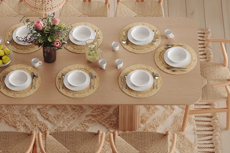 Kopparbo Matbord 200-260 cm Förlängningsbart med illäggsskiva - Vitlaserad Ek - Möbler - Bord & matgrupp - Matbord & köksbord