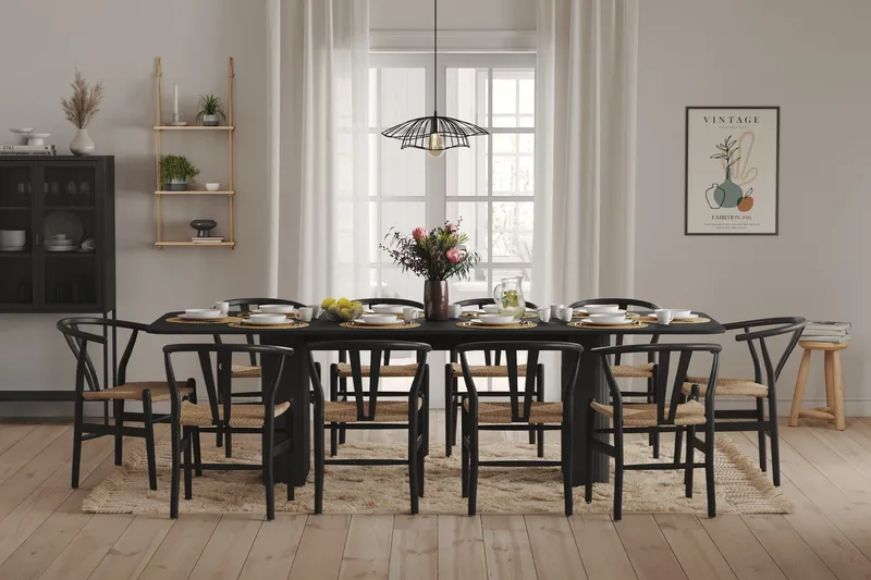 Kopparbo Matbord 200-260 cm Förlängningsbart - Svart trä - Möbler - Bord & matgrupp - Matbord & köksbord