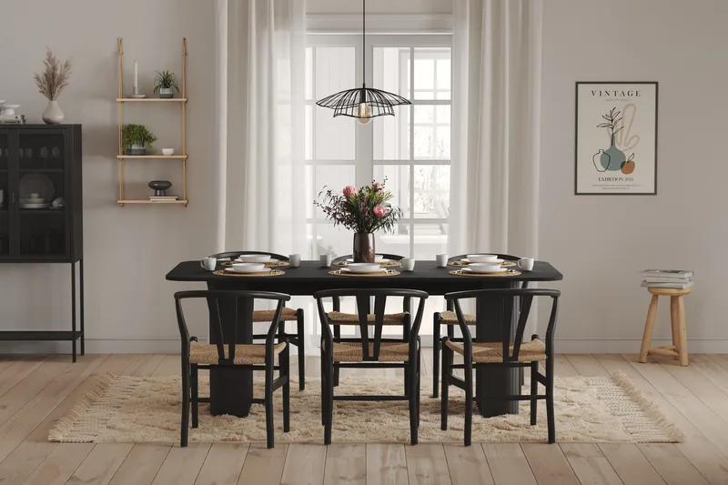 Kopparbo Matbord 200-260 cm Förlängningsbart - Svart trä - Möbler - Bord & matgrupp - Matbord & köksbord