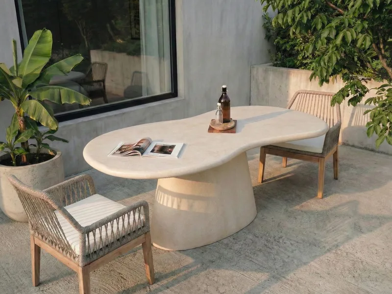 Matbord utomhus Spoleto 110x200 cm - Beige - Utemöbler & utemiljö - Utebord & trädgårdsbord - Matbord utomhus