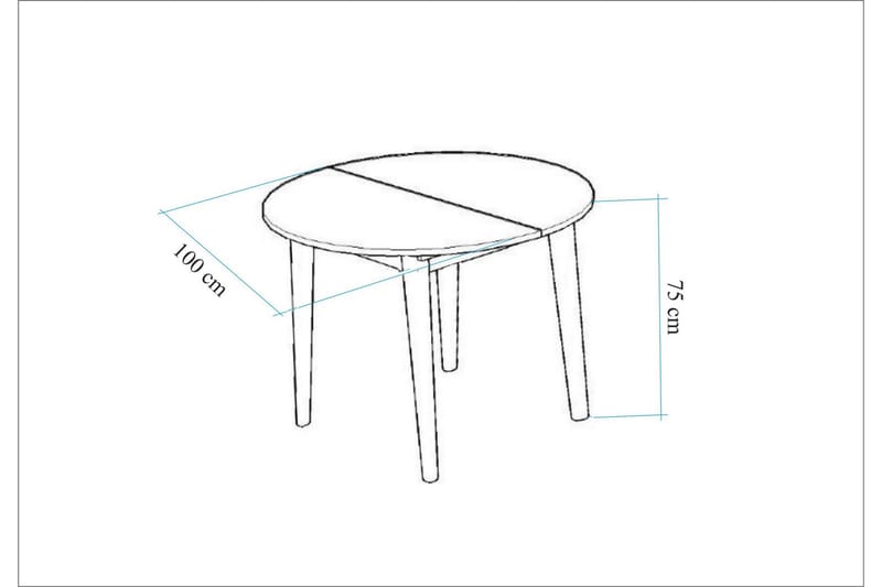 Matbord Vinadi 100 cm - Vit - Matbord & köksbord