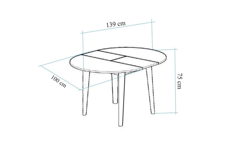 Matbord Vinadi 100 cm - Vit - Matbord & köksbord