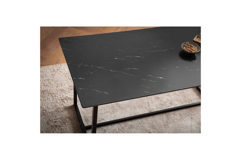 Matbord Wohnling Industriell loftstil, MDF med metallben med gyllene spets Marmor, Svart, 120x60 cm - Marmor, Svart, 120x60 cm - Möbler - Bord & matgrupp - Matbord & köksbord