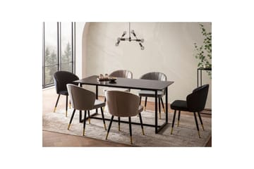 Matbord Wohnling Industriell loftstil, MDF med metallben med gyllene spets Marmor, Svart, 180x90 cm - Marmor, Svart, 180x90 cm - Möbler - Bord & matgrupp - Matbord & köksbord