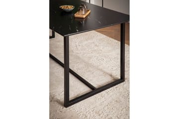 Matbord Wohnling Industriell loftstil, MDF med metallben med gyllene spets Marmor, Svart, 180x90 cm - Marmor, Svart, 180x90 cm - Möbler - Bord & matgrupp - Matbord & köksbord