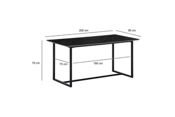 Matbord Wohnling Industriell loftstil, MDF med metallben med gyllene spets Marmor, Svart, 200x90 cm - Marmor, Svart, 200x90 cm - Möbler - Bord & matgrupp - Matbord & köksbord