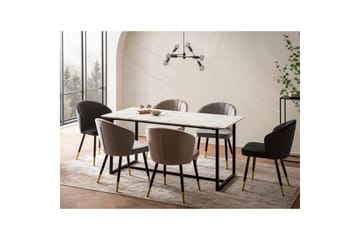 Matbord Wohnling Industriell loftstil, MDF med metallben med gyllene spets Marmor, Vit, 120x60 cm - Marmor, Vit, 120x60 cm - Möbler - Bord & matgrupp - Matbord & köksbord