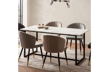 Matbord Wohnling Industriell loftstil, MDF med metallben med gyllene spets Marmor, Vit, 180x90 cm - Marmor, Vit, 180x90 cm - Möbler - Bord & matgrupp - Matbord & köksbord