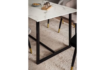 Matbord Wohnling Industriell loftstil, MDF med metallben med gyllene spets Marmor, Vit, 180x90 cm - Marmor, Vit, 180x90 cm - Möbler - Bord & matgrupp - Matbord & köksbord