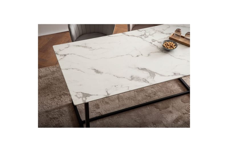 Matbord Wohnling Industriell loftstil, MDF med metallben med gyllene spets Marmor, Vit, 180x90 cm - Marmor, Vit, 180x90 cm - Möbler - Bord & matgrupp - Matbord & köksbord