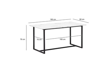 Matbord Wohnling Industriell loftstil, MDF med metallben med gyllene spets Marmor, Vit, 180x90 cm - Marmor, Vit, 180x90 cm - Möbler - Bord & matgrupp - Matbord & köksbord
