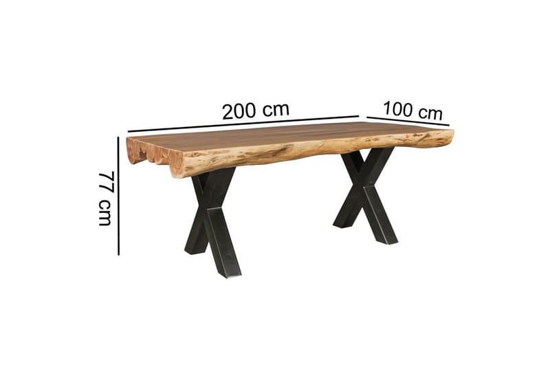 Matbord Wohnling Köksbord i massivt trä med trädstam, lantlig stil - Möbler - Bord & matgrupp - Matbord & köksbord