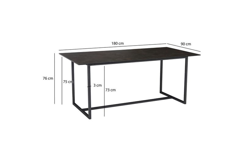 Matbord Wohnling Keramik Klassisk Medar Bas Metallram Svart, marmor svart - Svart, marmor svart - Möbler - Bord & matgrupp - Matbord & köksbord