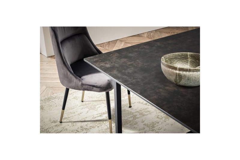 Matbord Wohnling Keramik Klassisk Medar Bas Metallram Svart, marmor svart - Svart, marmor svart - Möbler - Bord & matgrupp - Matbord & köksbord