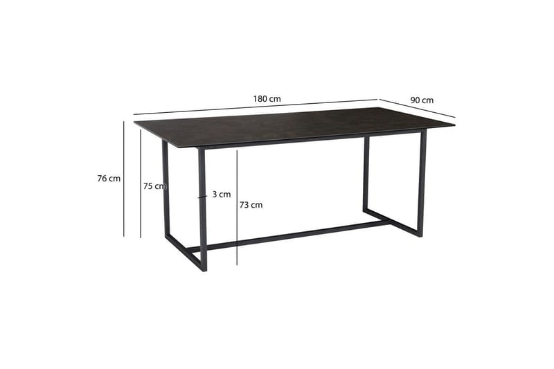 Matbord Wohnling Keramik Klassisk Medar Bas Metallram Svart, marmor svart - Svart, marmor svart - Möbler - Bord & matgrupp - Matbord & köksbord