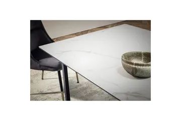 Matbord Wohnling Keramik Klassisk Medar Bas Metallram Svart, marmor vit - Svart, marmor vit - Möbler - Bord & matgrupp - Matbord & köksbord