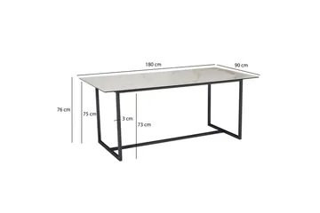 Matbord Wohnling Keramik Klassisk Medar Bas Metallram Svart, marmor vit - Svart, marmor vit - Möbler - Bord & matgrupp - Matbord & köksbord