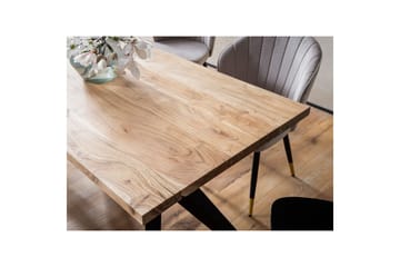 Matbord Wohnling massivt trä industriell loft snedställda metallbensram 180x90 cm - 180x90 cm - Möbler - Bord & matgrupp - Matgrupp