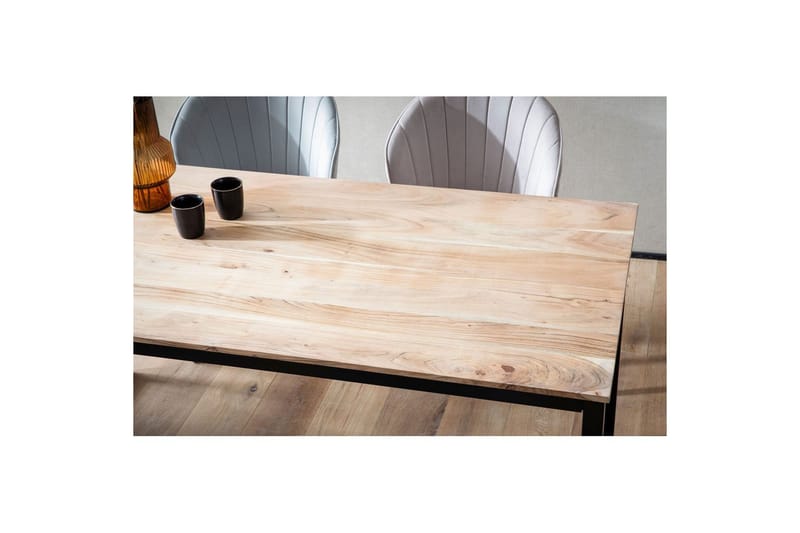 Matbord Wohnling massivt trä industriell loftstil metallbensram 180x90 cm - 180x90 cm - Möbler - Bord & matgrupp - Matbord & köksbord