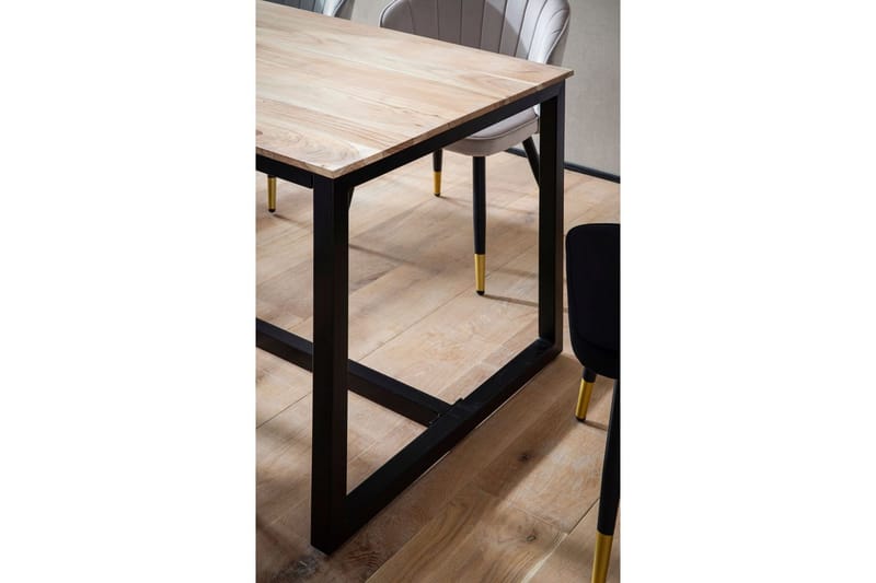 Matbord Wohnling massivt trä industriell loftstil metallbensram 200x100 cm - 200x100 cm - Möbler - Bord & matgrupp - Matbord & köksbord