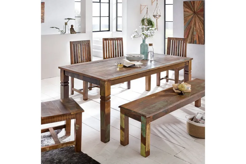 Matbord Wohnling Massivt trä lantstil Återvunnet Mangoträ, 120x70 cm - Återvunnet Mangoträ, 120x70 cm - Möbler - Bord & matgrupp - Matbord & köksbord