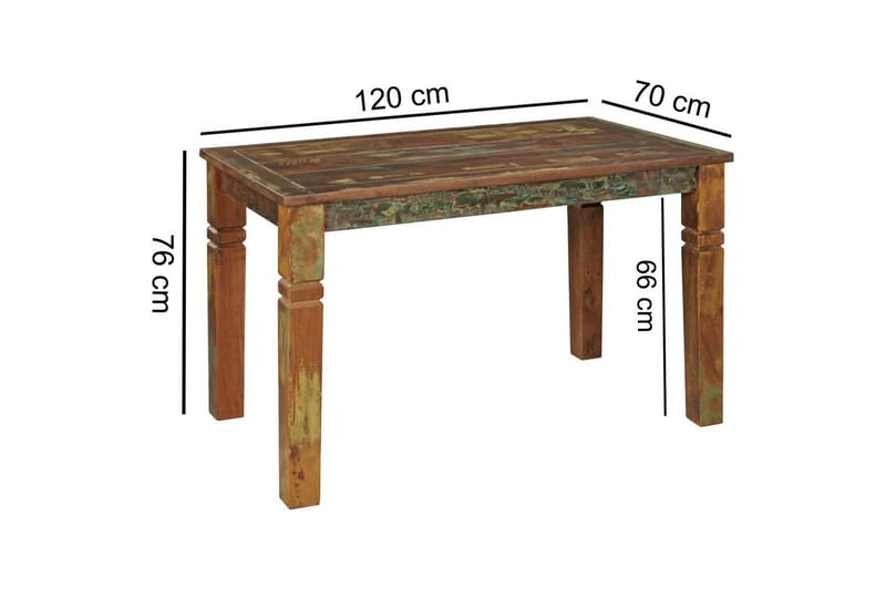 Matbord Wohnling Massivt trä lantstil Återvunnet Mangoträ, 120x70 cm - Återvunnet Mangoträ, 120x70 cm - Möbler - Bord & matgrupp - Matbord & köksbord