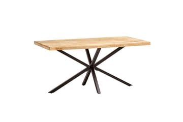 Matbord Wohnling massivt trä med kryssfot i metall, industriell stil 160x80 cm - 160x80 cm - Möbler - Bord & matgrupp - Matgrupp