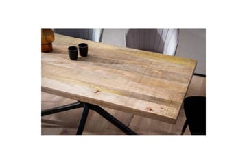 Matbord Wohnling massivt trä med kryssfot i metall, industriell stil 180x90 cm - 180x90 cm - Möbler - Bord & matgrupp - Matgrupp
